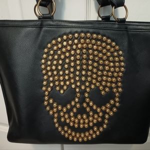 Betsey Johnson studded skull tote